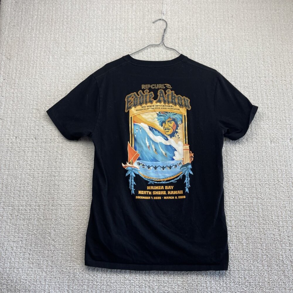 Eddie Aikau x Rip Curl Surf T-shirt Hawaii Men M Surfer Big Wave Waimea Bay Read